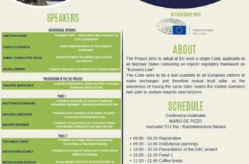 Presentation of the European Business Code Project, September 29th 2023, Rome