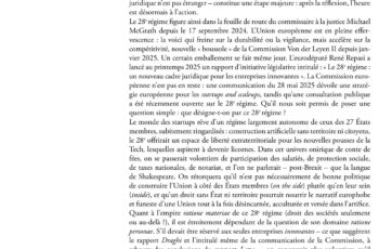 Un 28e régime : quid, pour qui, pour quoi ?